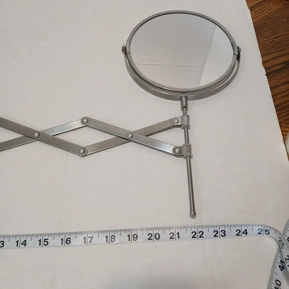VTG Stainless Steel Accordion Style 2-sided Mirror Expands To 22